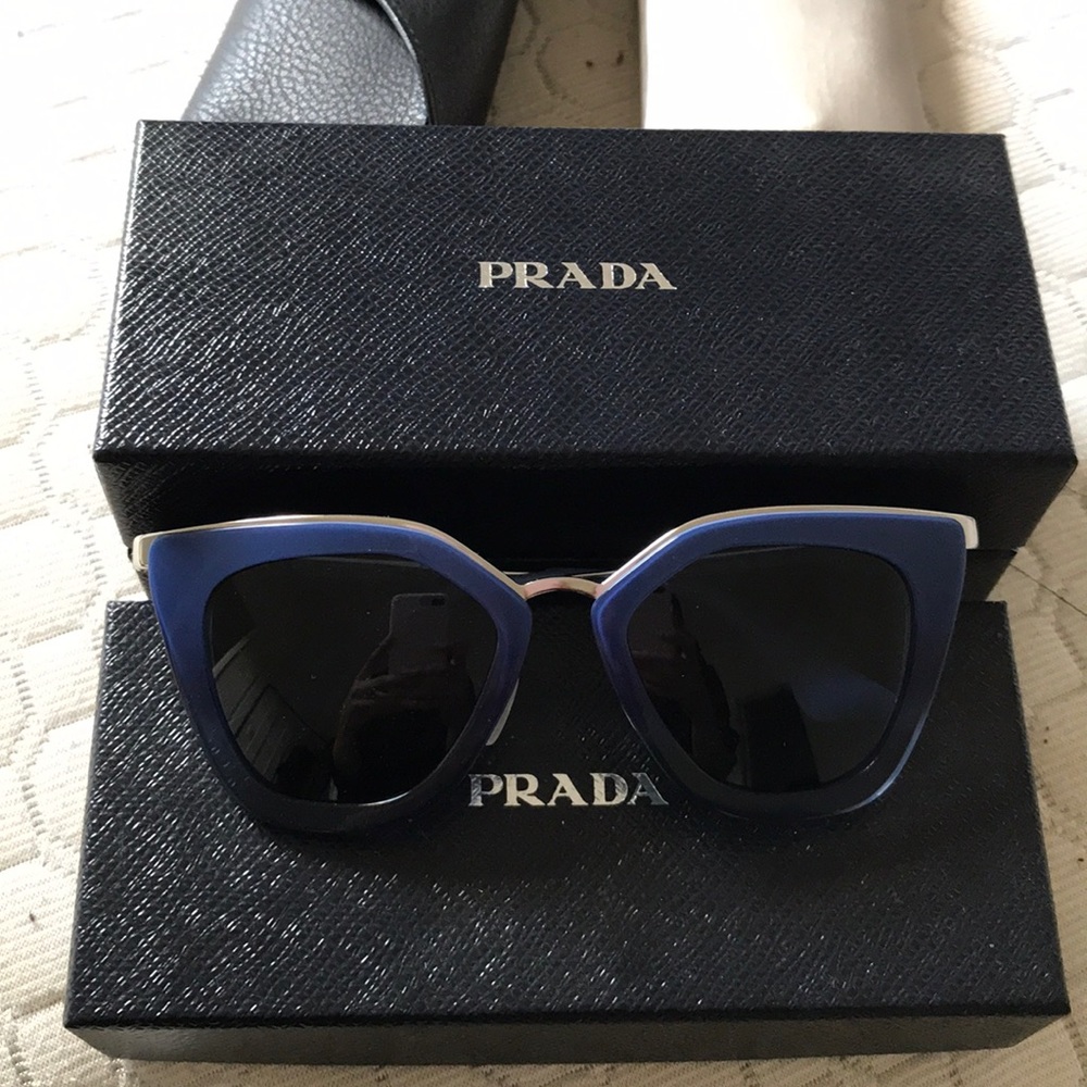 Prada cat eye blue sunglasses